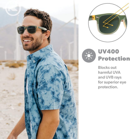 Fort Knocks Polarized Sunglasses for Men & Women - Impact Resistant Lenses & Full UV400 Protection - WORLD TIME VISITS