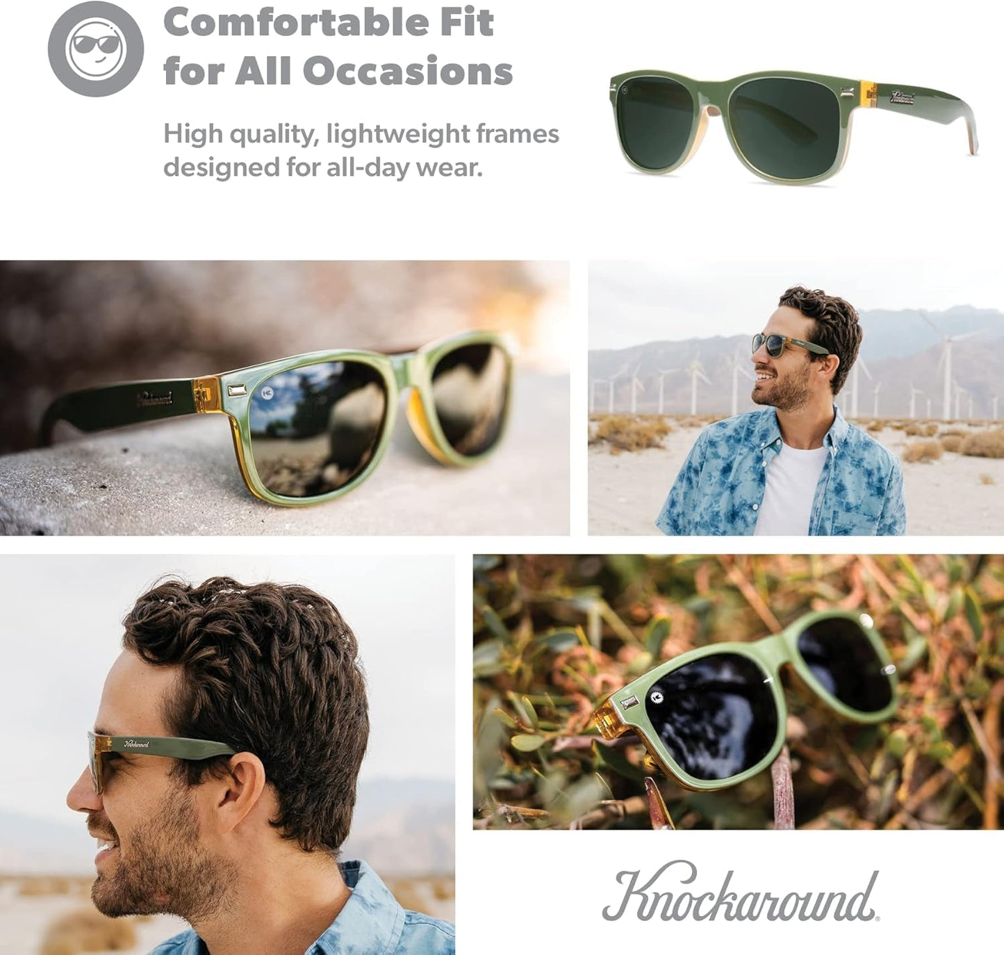 Fort Knocks Polarized Sunglasses for Men & Women - Impact Resistant Lenses & Full UV400 Protection - WORLD TIME VISITS