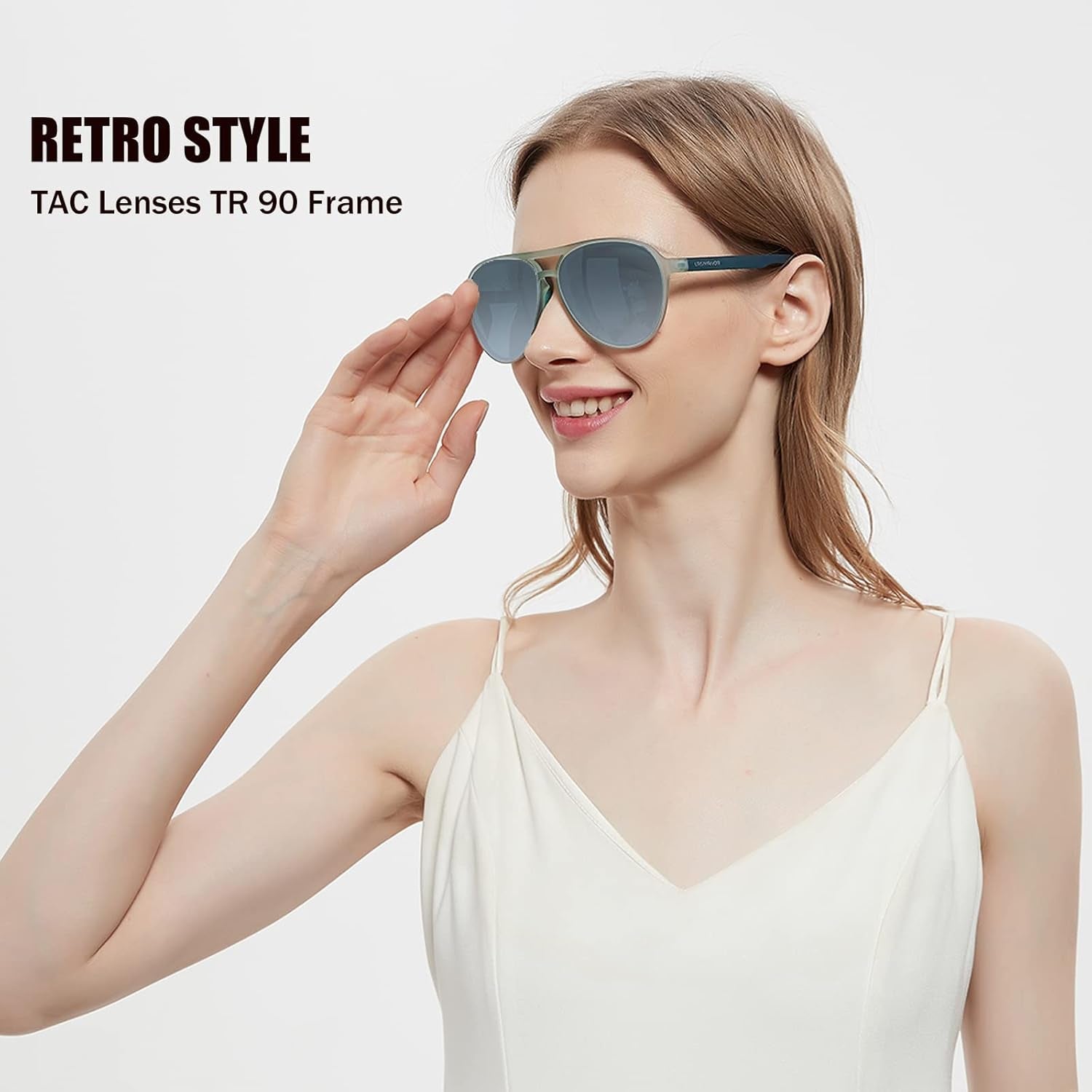 Lightweight TAC Polarized Tinted Classic Vintage Retro 70S Sunglasses, TR - 90 Frame for Women Men, UV 400 Protection - WORLD TIME VISITS