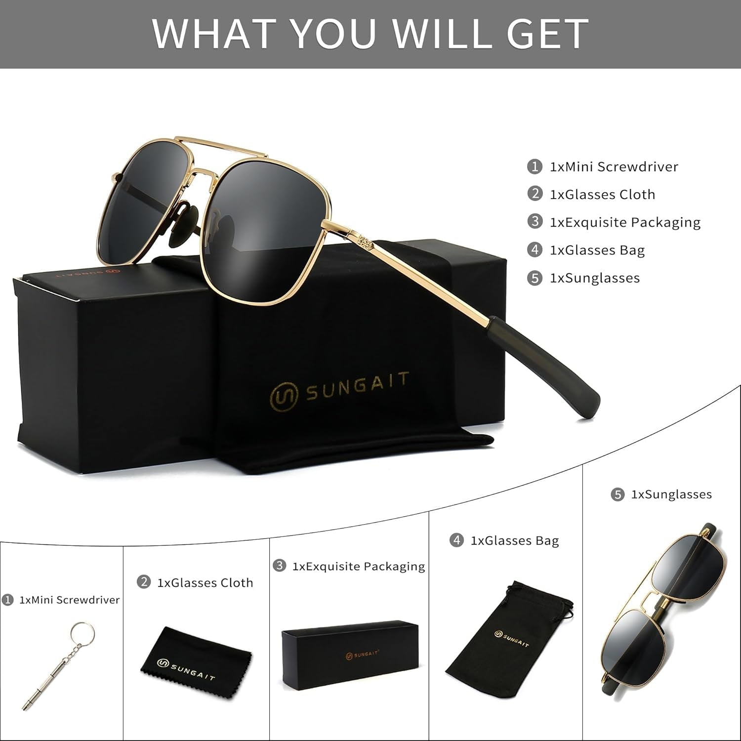 Men'S Military Style Polarized Pilot Aviator Sunglasses Bayonet Temples - WORLD TIME VISITS
