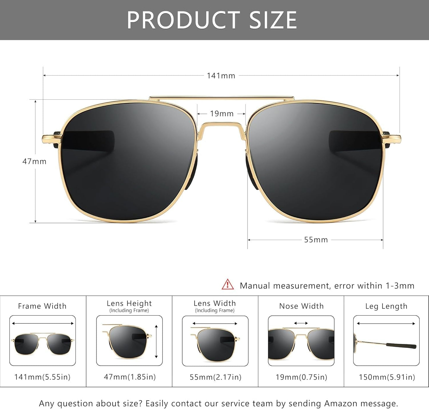 Men'S Military Style Polarized Pilot Aviator Sunglasses Bayonet Temples - WORLD TIME VISITS