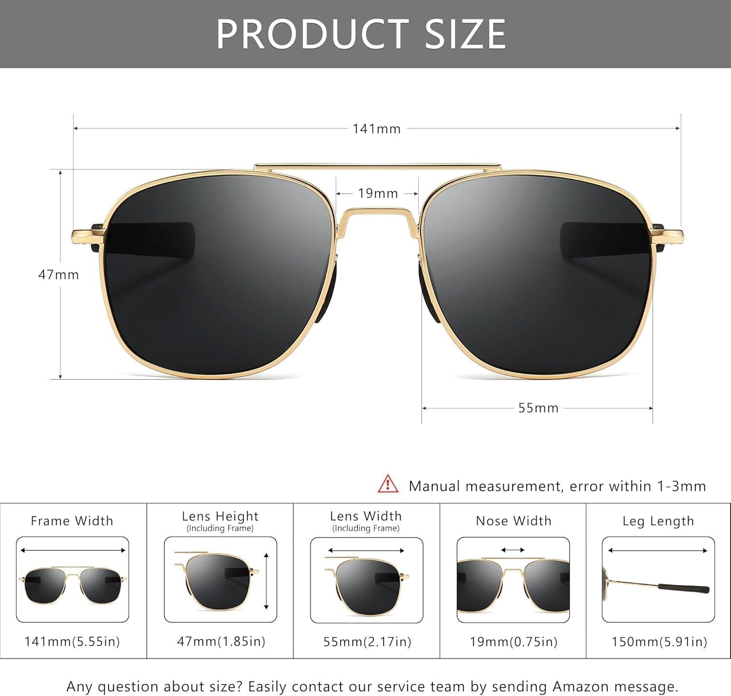 Men'S Military Style Polarized Pilot Aviator Sunglasses Bayonet Temples - WORLD TIME VISITS