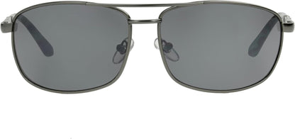 Men'S Oscar Wrap Sunglasses, Gunmetal/Smoke, 64 Mm - WORLD TIME VISITS