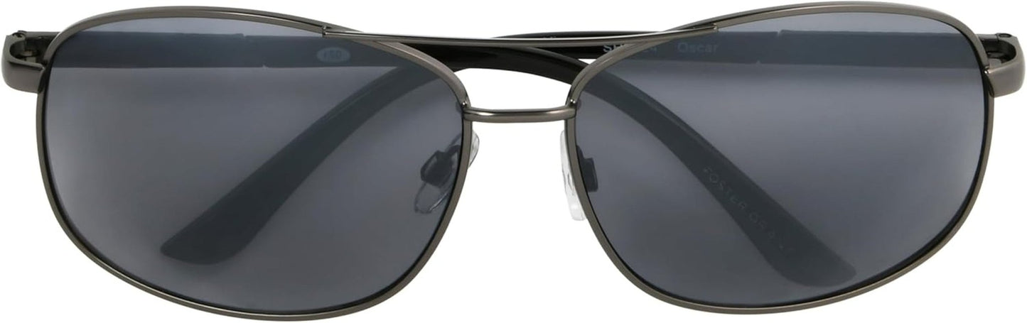Men'S Oscar Wrap Sunglasses, Gunmetal/Smoke, 64 Mm - WORLD TIME VISITS