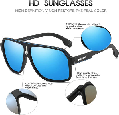 Mens Oversized Aviator Sunglasses Classic Large Polarized Lens Shades D103 - WORLD TIME VISITS