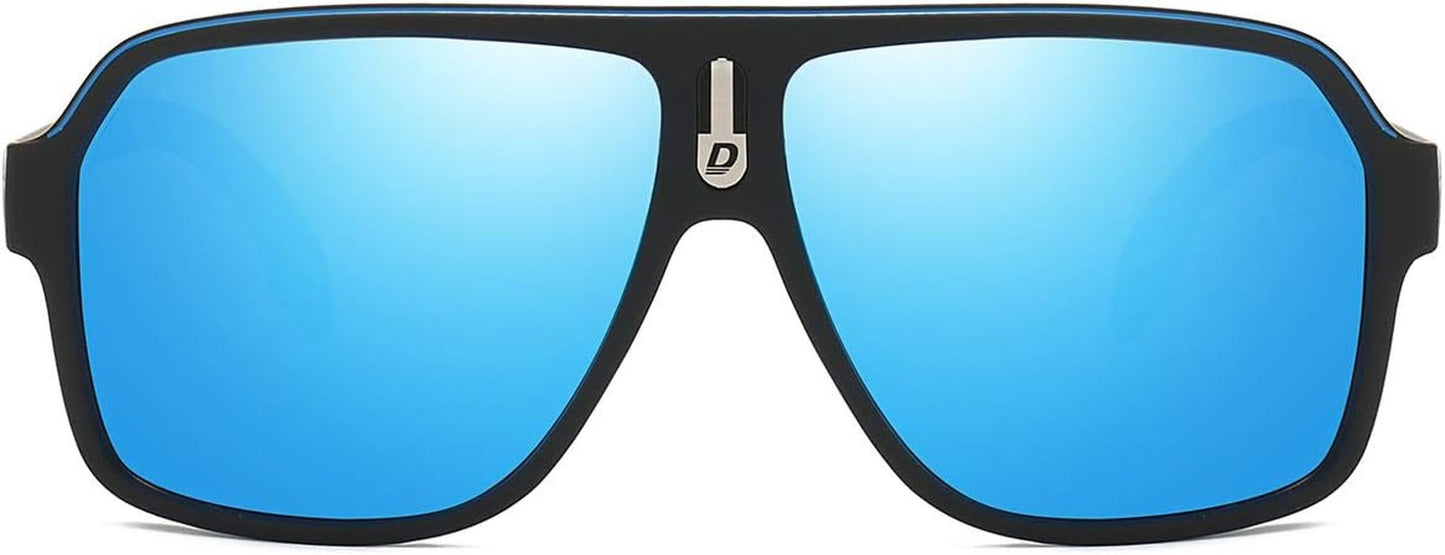Mens Oversized Aviator Sunglasses Classic Large Polarized Lens Shades D103 - WORLD TIME VISITS