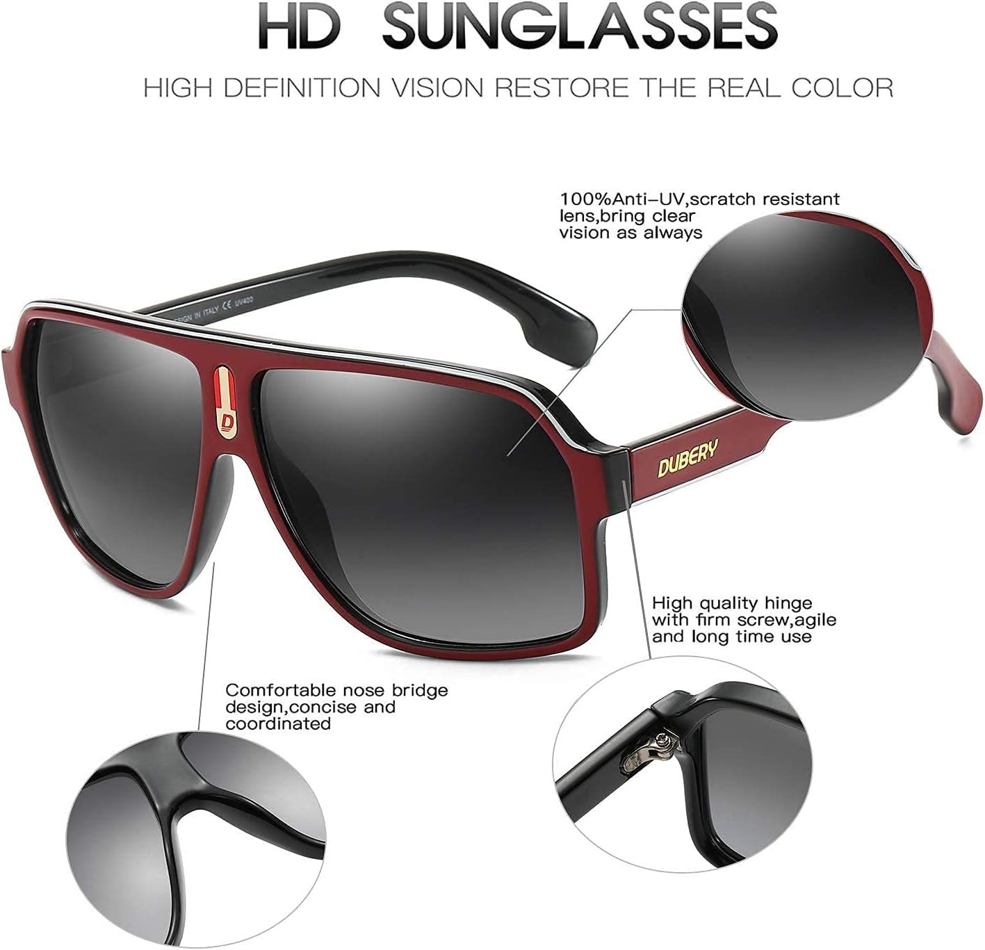 Mens Oversized Aviator Sunglasses Classic Large Polarized Lens Shades D103 - WORLD TIME VISITS