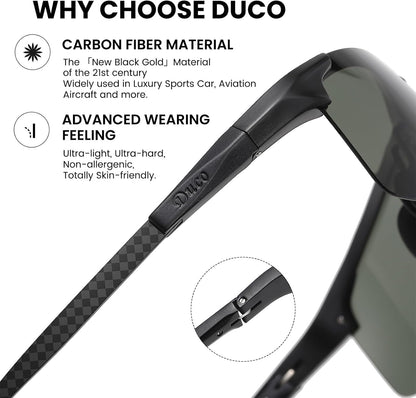 Men'S Sports Polarized Driving Carbon Fiber Sunglasses for Men UV400 Protection DC8277 - WORLD TIME VISITS