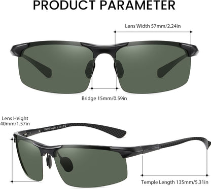 Men'S Sports Polarized Driving Carbon Fiber Sunglasses for Men UV400 Protection DC8277 - WORLD TIME VISITS