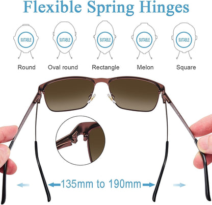 Metal Mens Sunglasses Polarized UV400 Protection for Driving Fishing Hiking Golf Everyday Use CA5225 - WORLD TIME VISITS