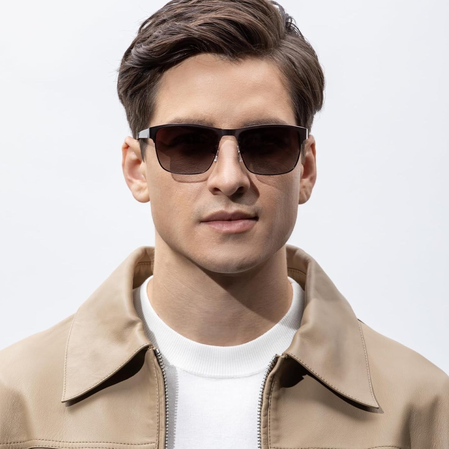 Metal Mens Sunglasses Polarized UV400 Protection for Driving Fishing Hiking Golf Everyday Use CA5225 - WORLD TIME VISITS