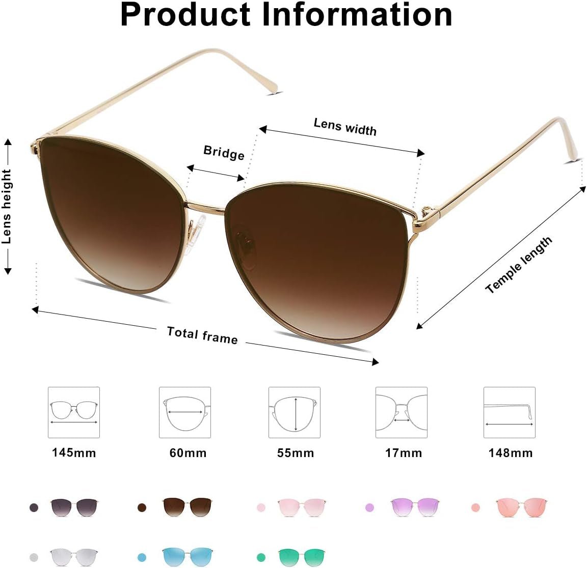 Mirrored Flat Lens Fashion Sunglasses for Women SJ1085 - WORLD TIME VISITS