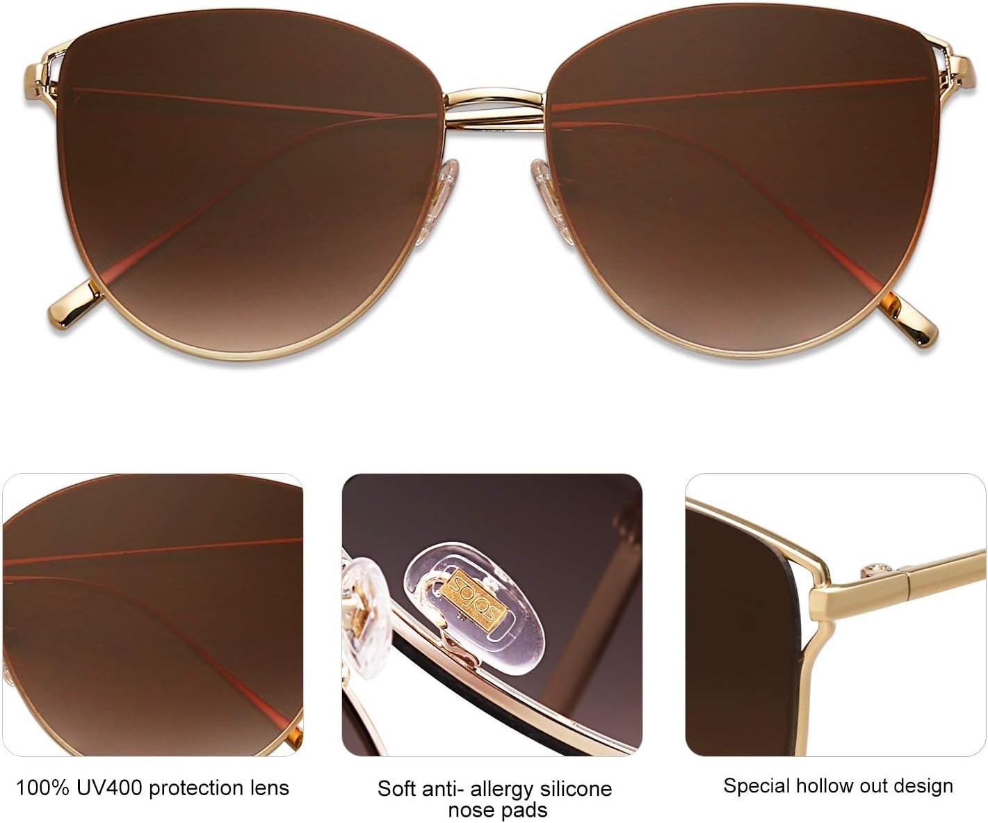 Mirrored Flat Lens Fashion Sunglasses for Women SJ1085 - WORLD TIME VISITS