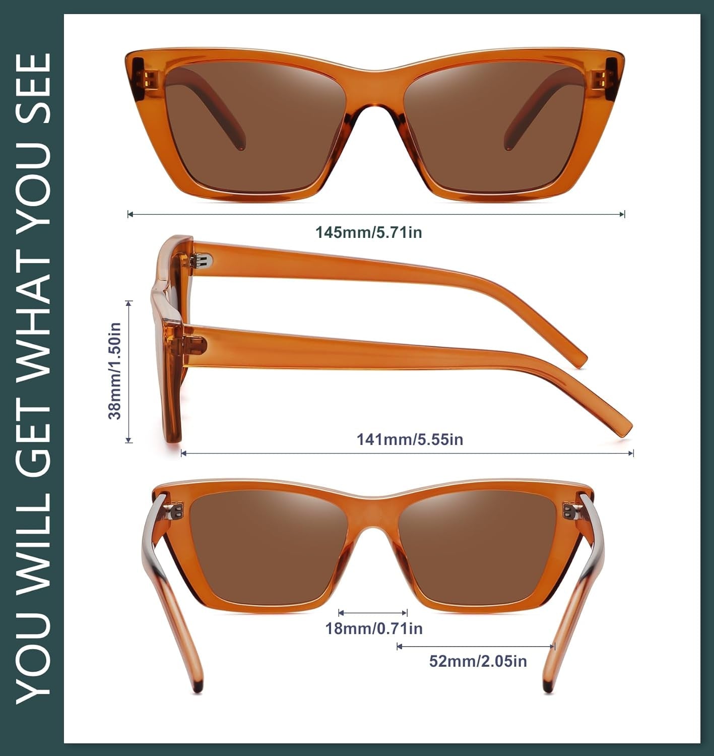 Narrow Small Vintage Polarized Cat Eye Sunglasses for Women - WORLD TIME VISITS