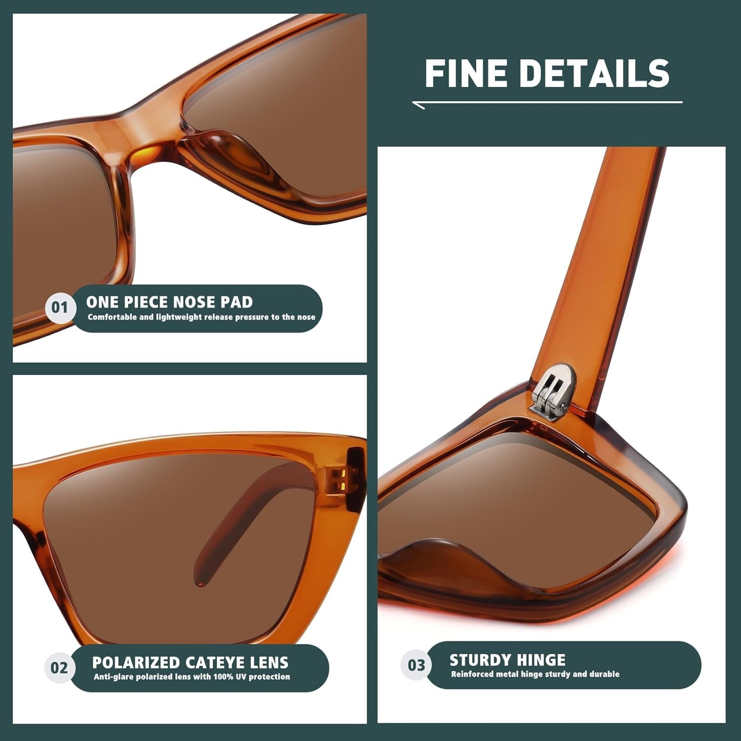 Narrow Small Vintage Polarized Cat Eye Sunglasses for Women - WORLD TIME VISITS
