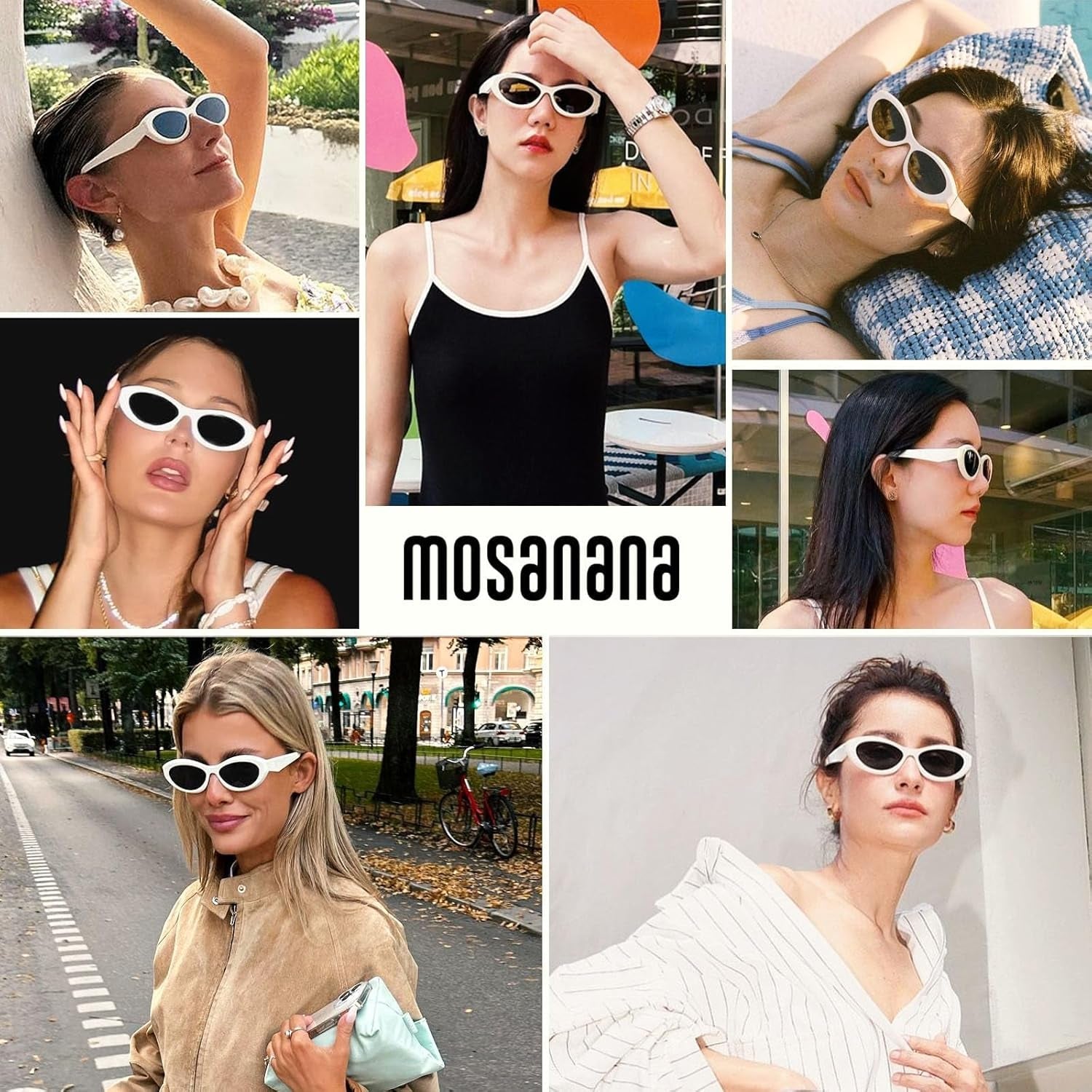 Oval Cat Eye Sunglasses for Women Retro Y2K Style MS52372 - WORLD TIME VISITS