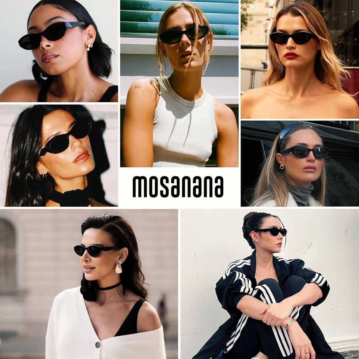 Oval Cat Eye Sunglasses for Women Retro Y2K Style MS52372 - WORLD TIME VISITS