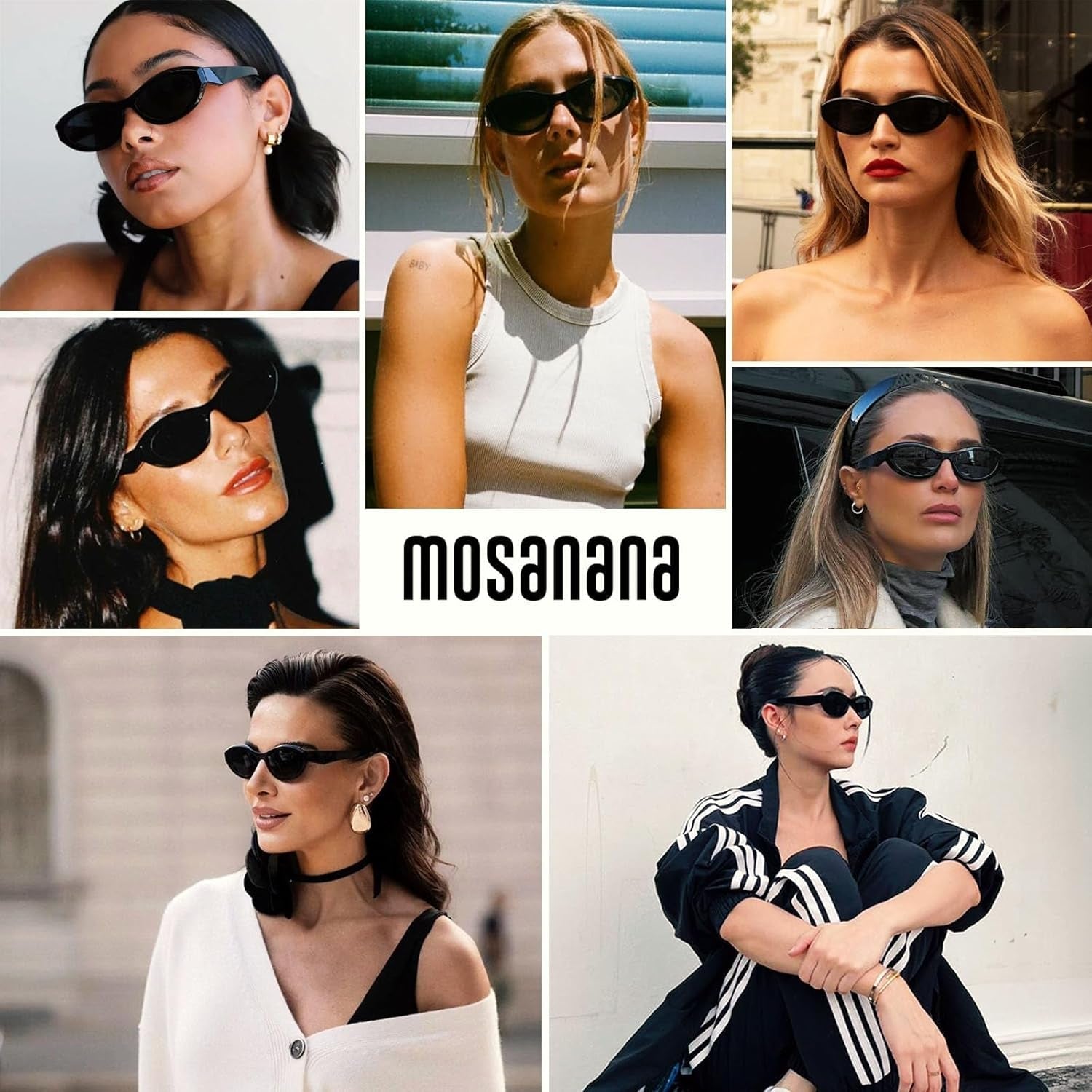 Oval Cat Eye Sunglasses for Women Retro Y2K Style MS52372 - WORLD TIME VISITS
