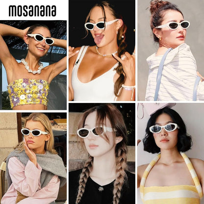 Oval Cat Eye Sunglasses for Women Retro Y2K Style MS52372 - WORLD TIME VISITS