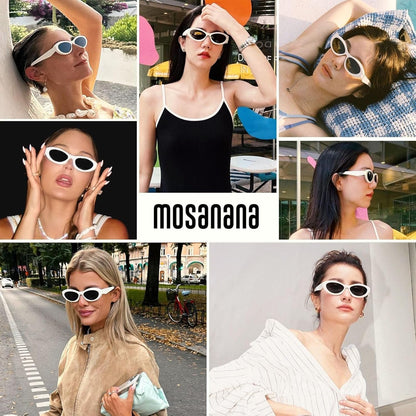 Oval Cat Eye Sunglasses for Women Retro Y2K Style MS52372 - WORLD TIME VISITS