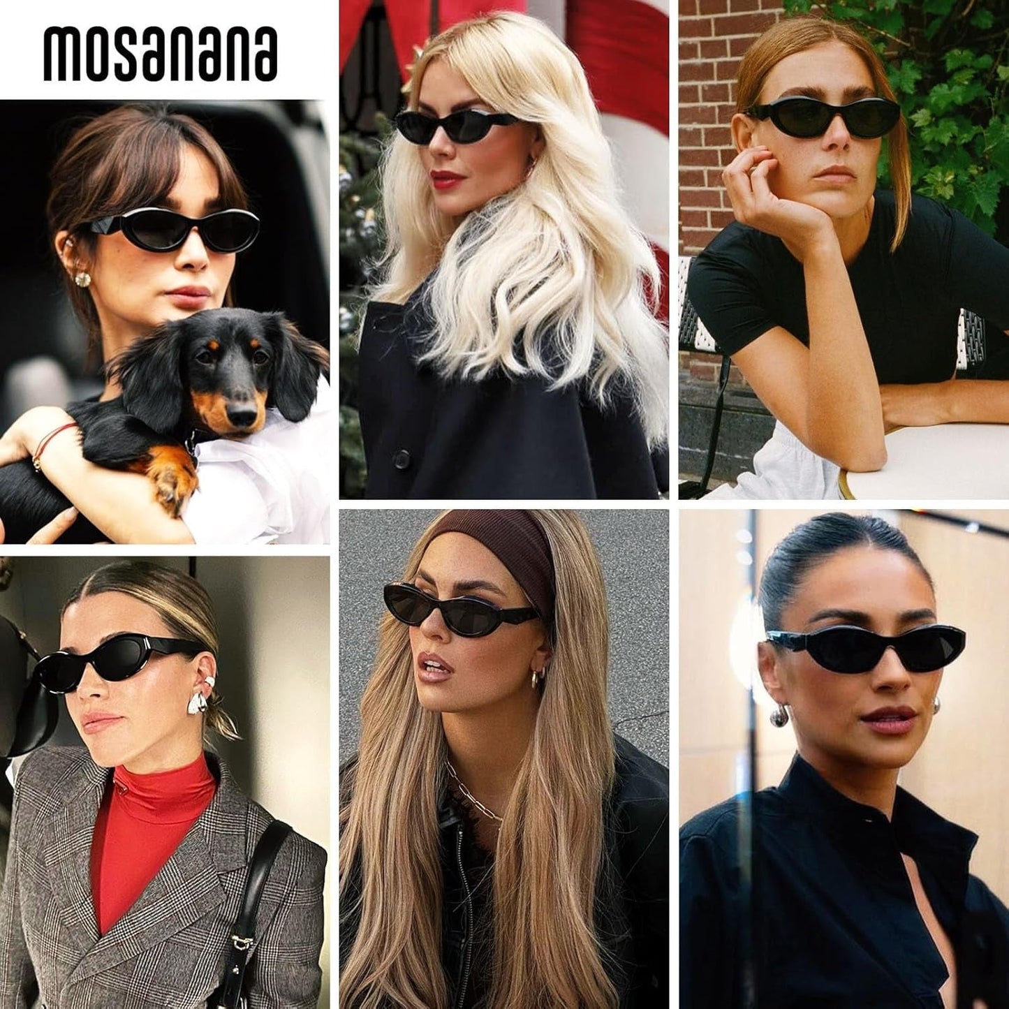 Oval Cat Eye Sunglasses for Women Retro Y2K Style MS52372 - WORLD TIME VISITS