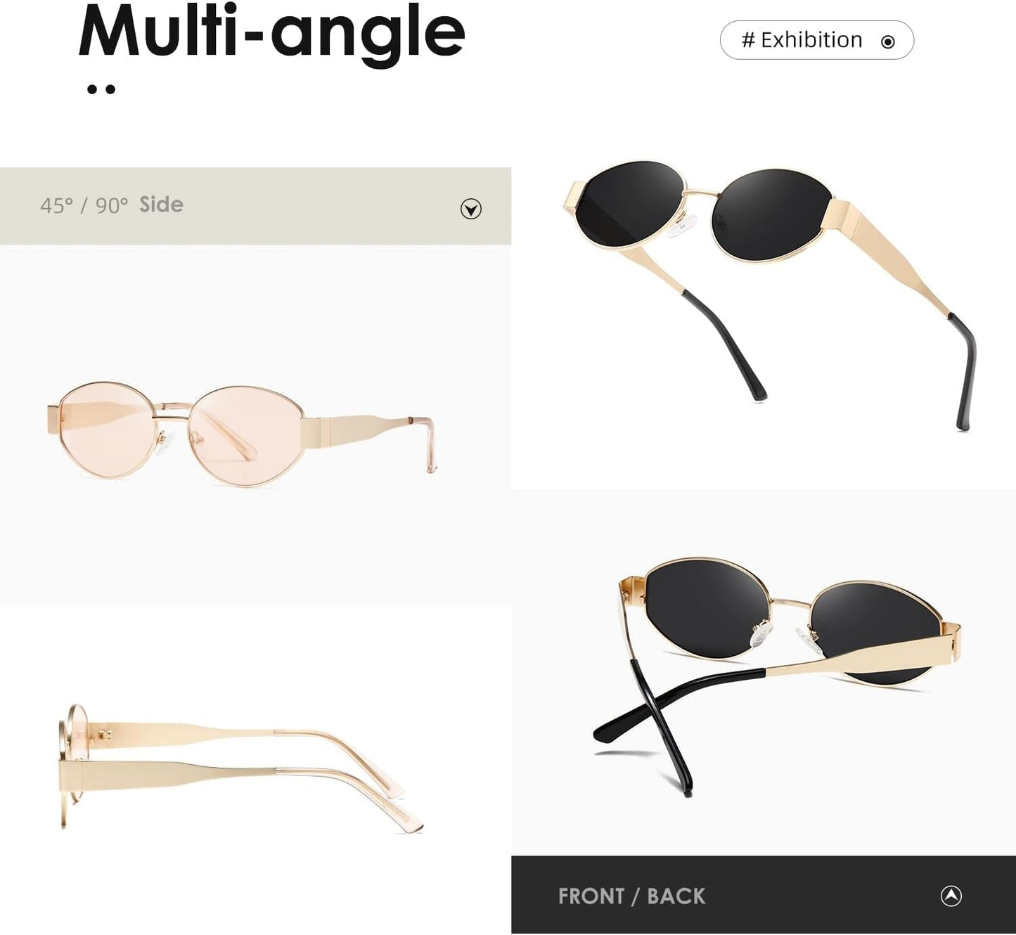 Oval Sunglasses Womens Men Retro Trendy Sun Glasses Classic Metal Shades K1653 - WORLD TIME VISITS