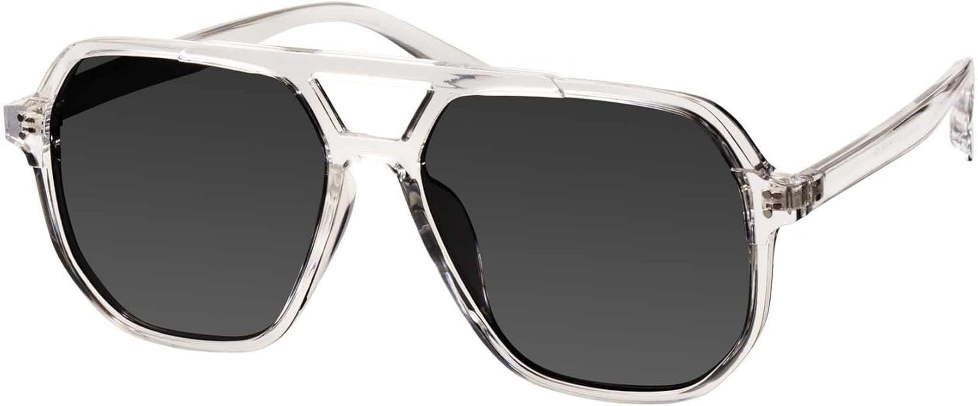 Oversized Aviator Sunglasses for Women and Men with Polarized Lens MS52243 - WORLD TIME VISITS