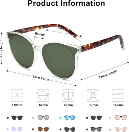 Oversized round Sunglasses for Women and Men - WORLD TIME VISITS