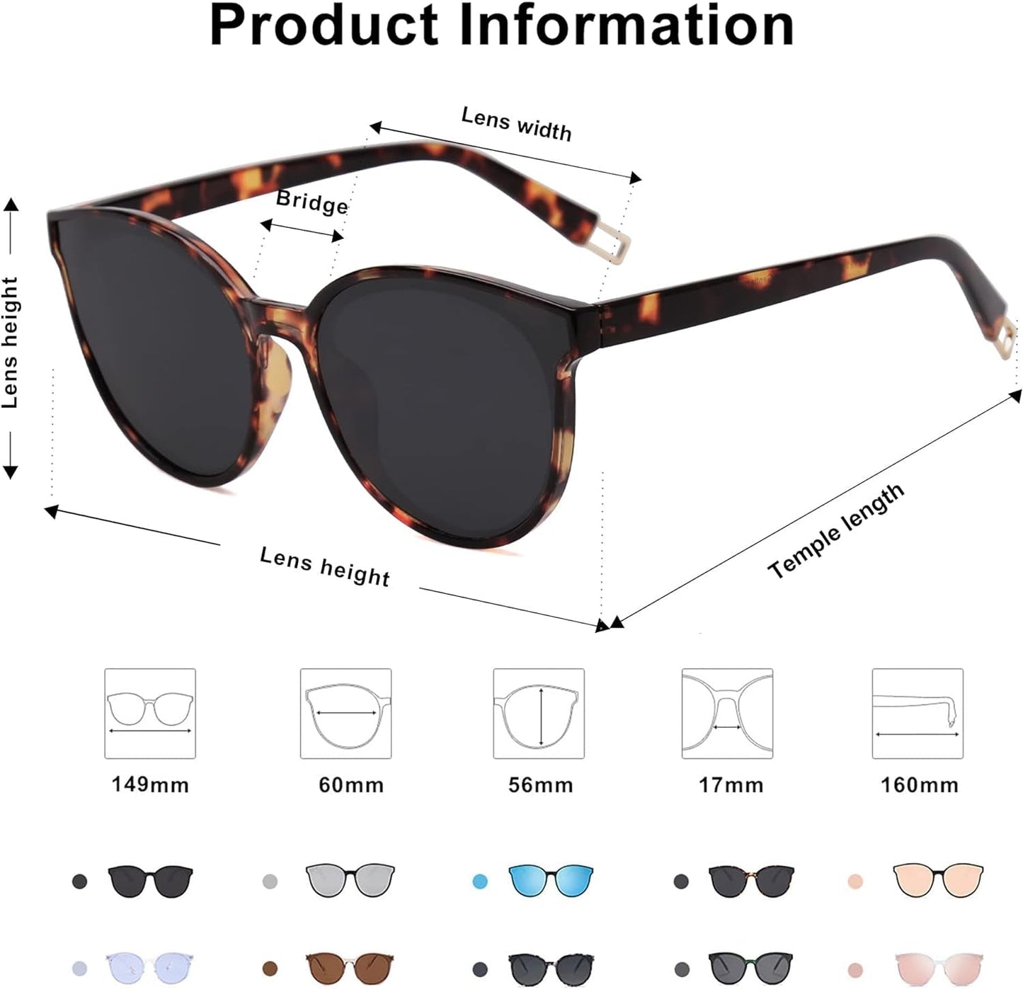 Oversized round Sunglasses for Women and Men - WORLD TIME VISITS
