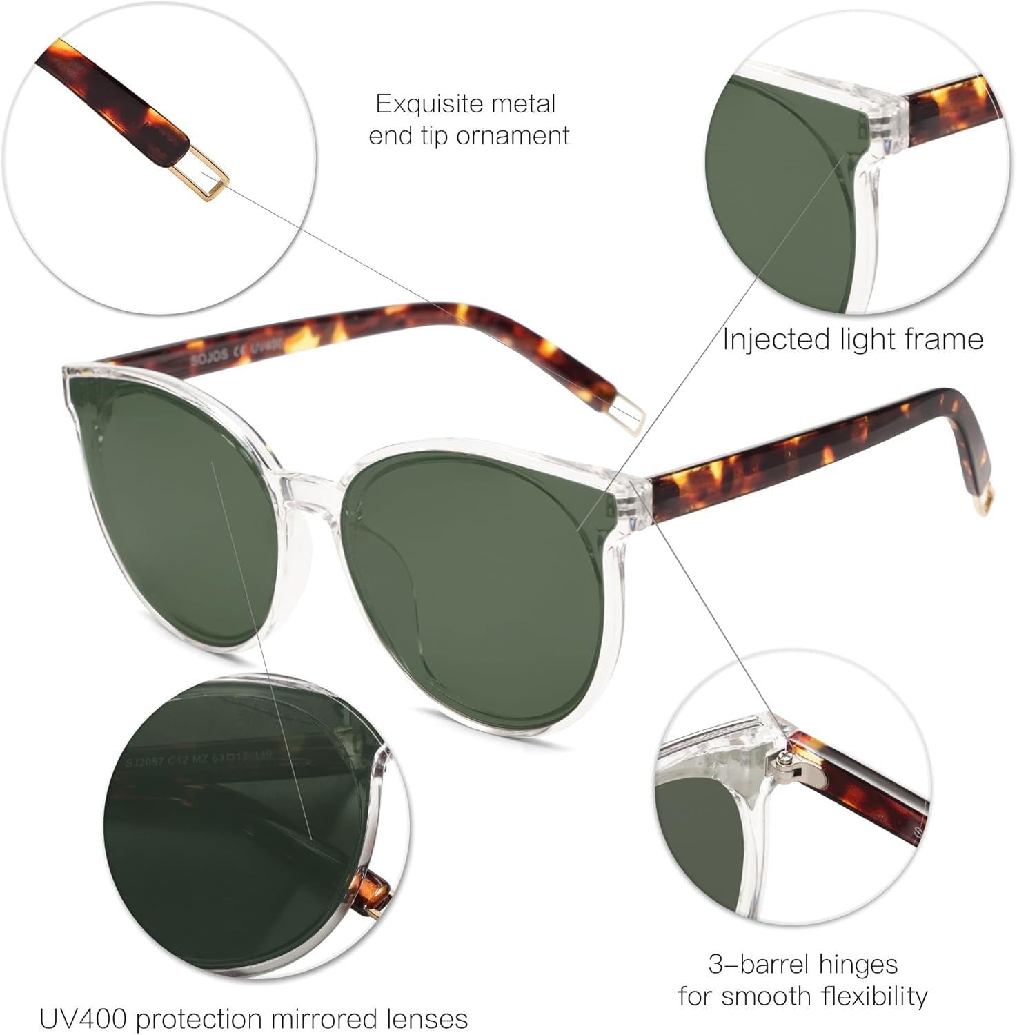 Oversized round Sunglasses for Women and Men - WORLD TIME VISITS