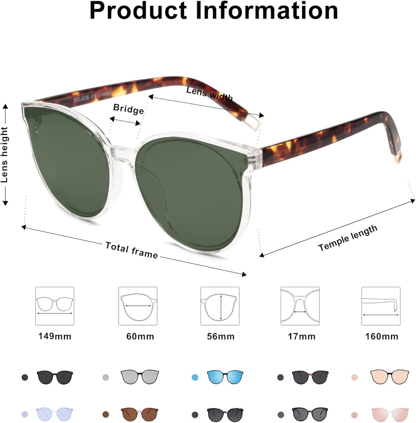 Oversized round Sunglasses for Women and Men - WORLD TIME VISITS