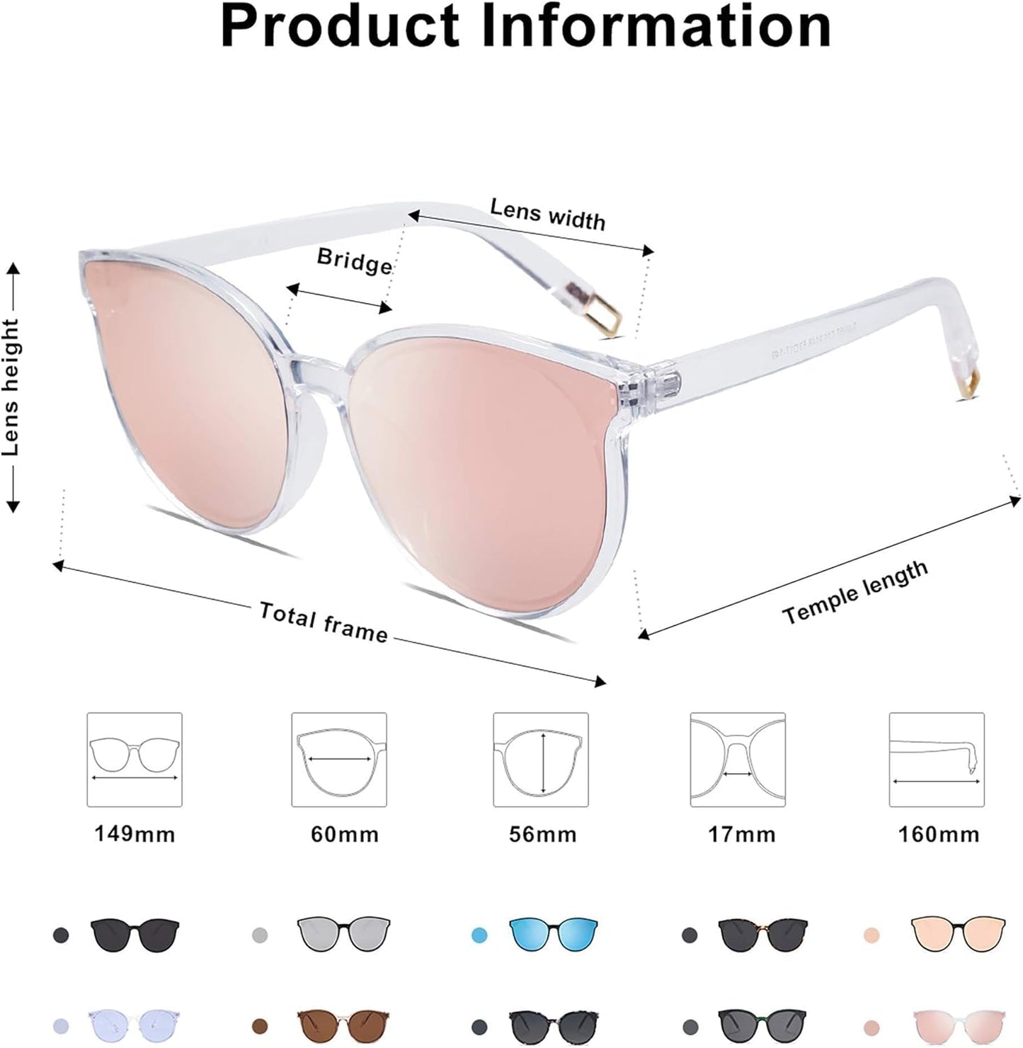 Oversized round Sunglasses for Women and Men - WORLD TIME VISITS