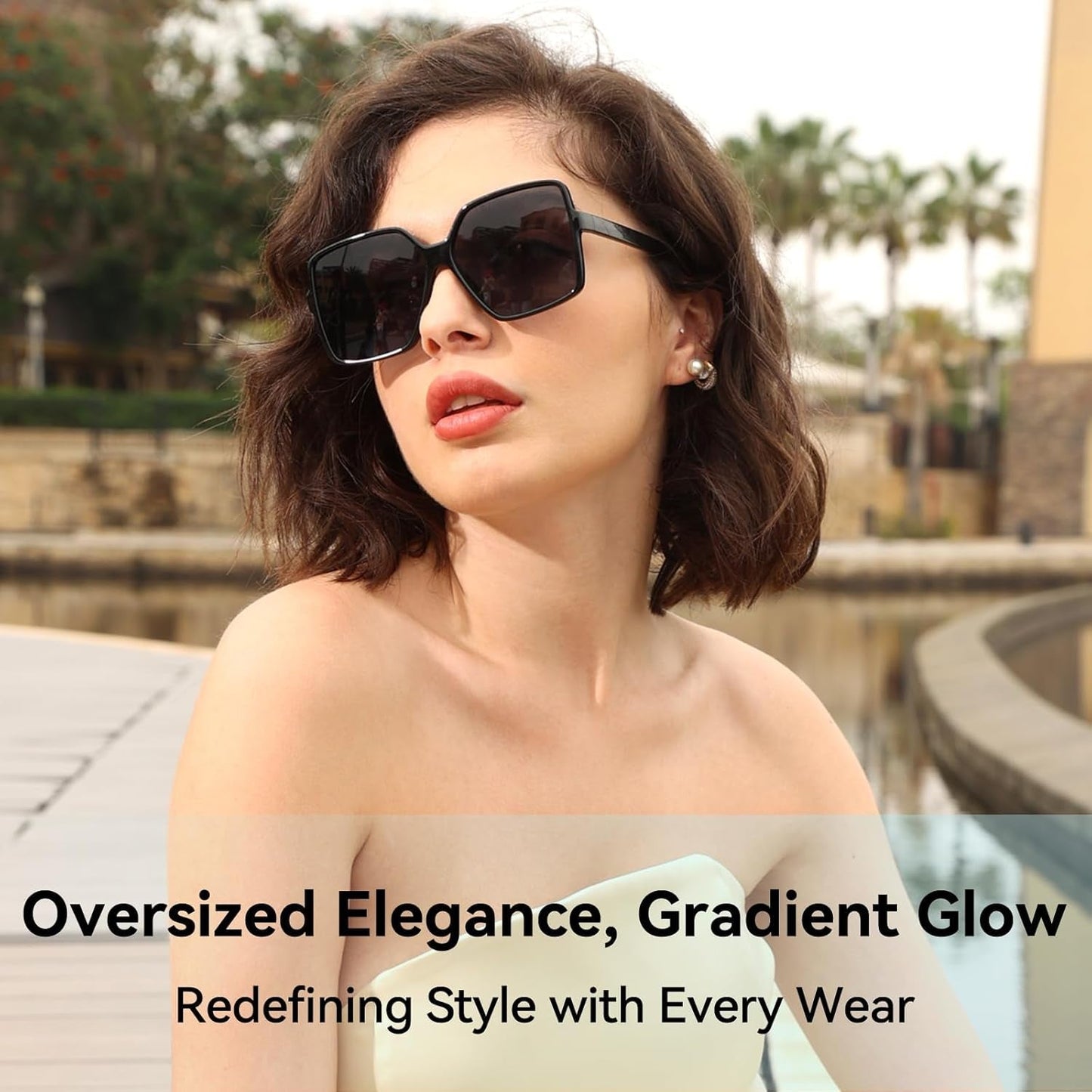 Oversized Square Sunglasses for Women Big Large Wide Fashion Shades for Men UV Protection Unisex - WORLD TIME VISITS