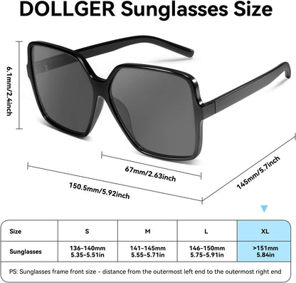 Oversized Square Sunglasses for Women Big Large Wide Fashion Shades for Men UV Protection Unisex - WORLD TIME VISITS