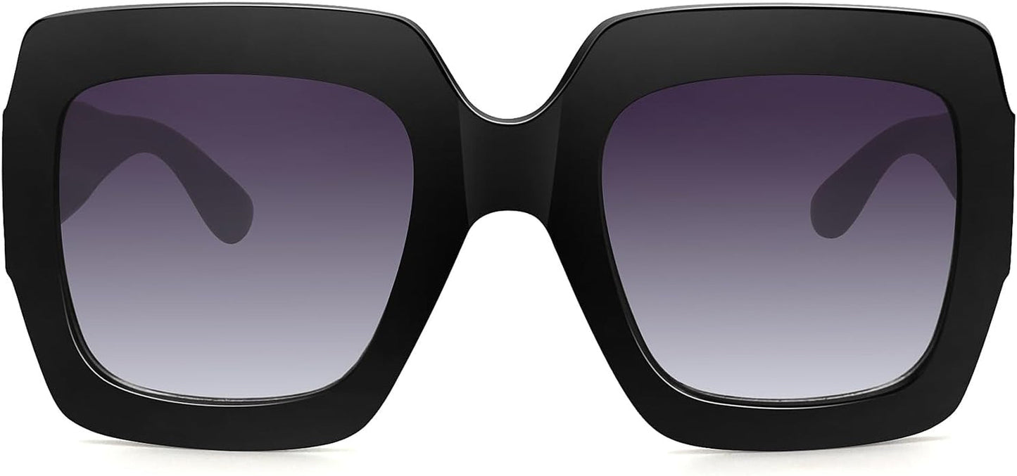 Oversized Square Sunglasses Womens Retro Shades Luxury Big Sun Glasses UV400 Protection S0178 - WORLD TIME VISITS