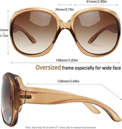 Oversized Sunglasses Womens Trendy Polarized Large Driving Sun Glasses Ladies UV Protective Big Sunnies Shades - WORLD TIME VISITS