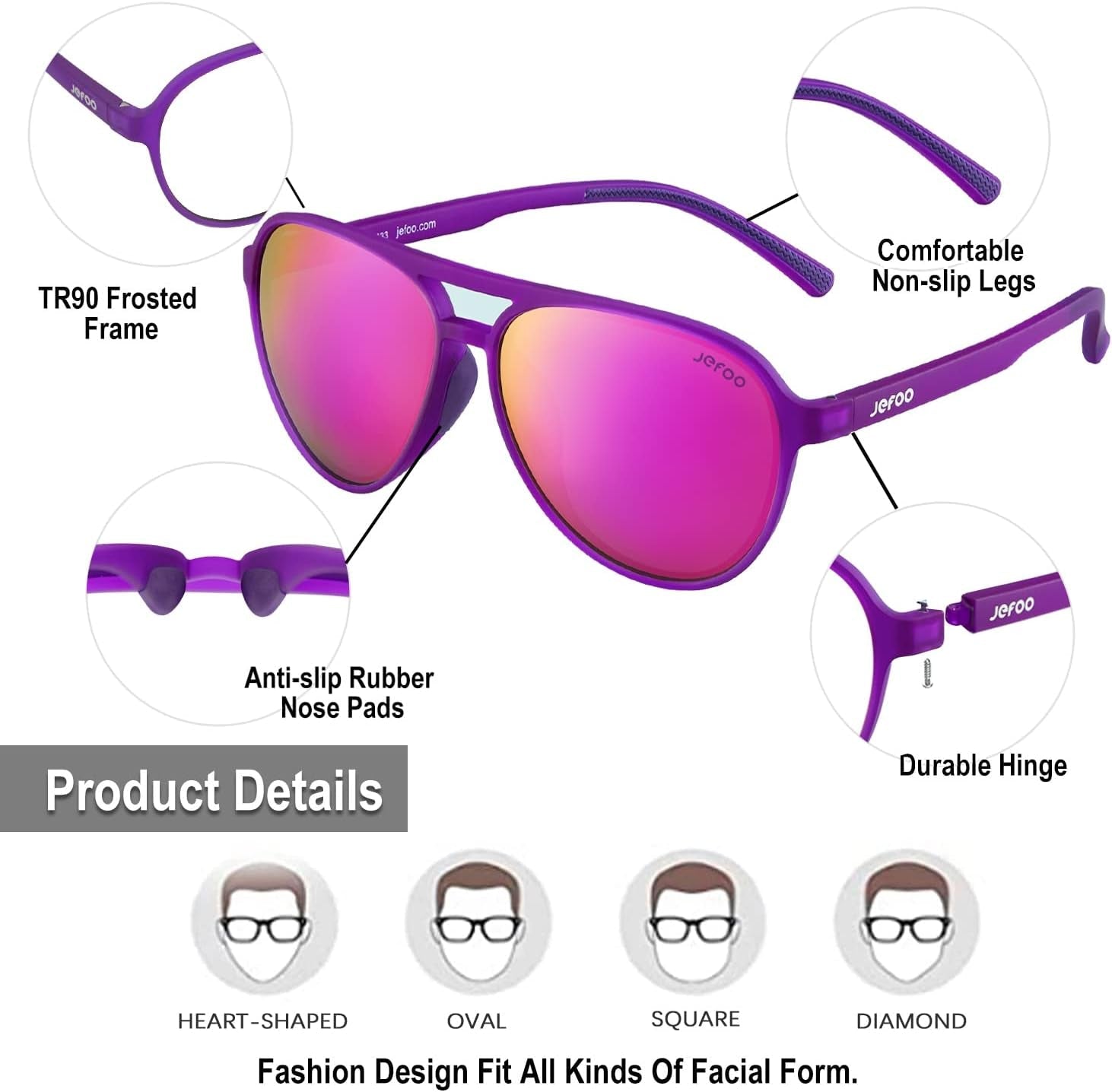Polarized Aviator Sunglasses for Women Men Retro Trendy Sports Sunglasses for Outdoor UV400 Protection - WORLD TIME VISITS
