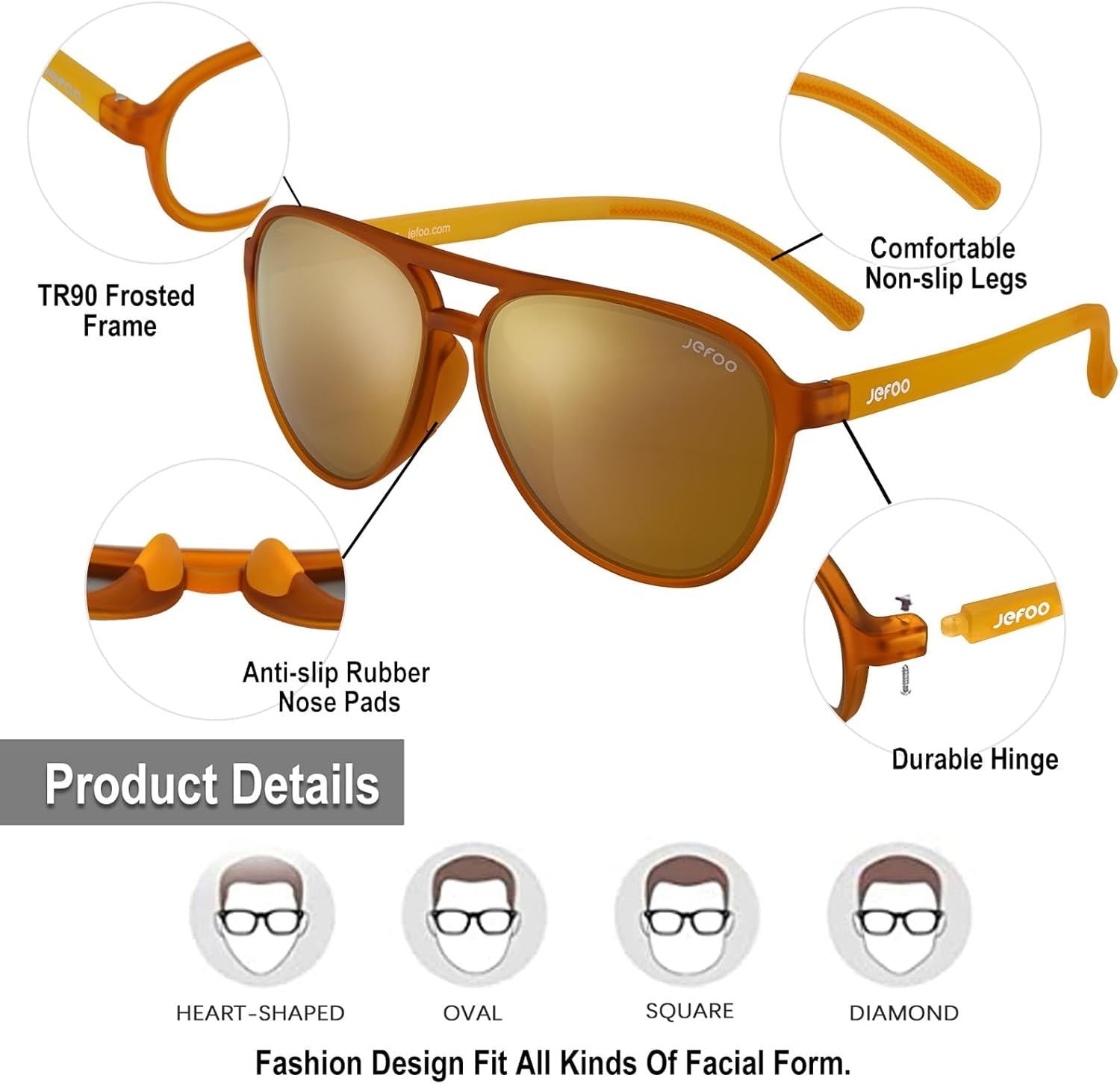 Polarized Aviator Sunglasses for Women Men Retro Trendy Sports Sunglasses for Outdoor UV400 Protection - WORLD TIME VISITS