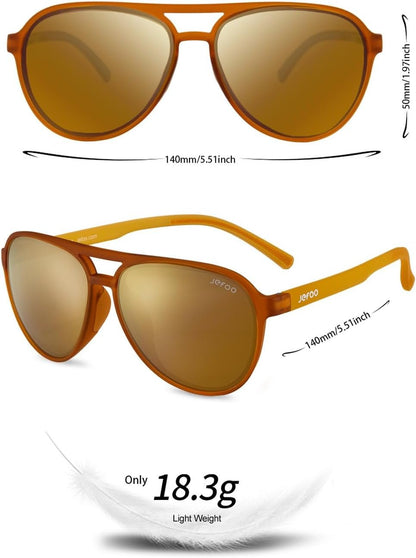 Polarized Aviator Sunglasses for Women Men Retro Trendy Sports Sunglasses for Outdoor UV400 Protection - WORLD TIME VISITS