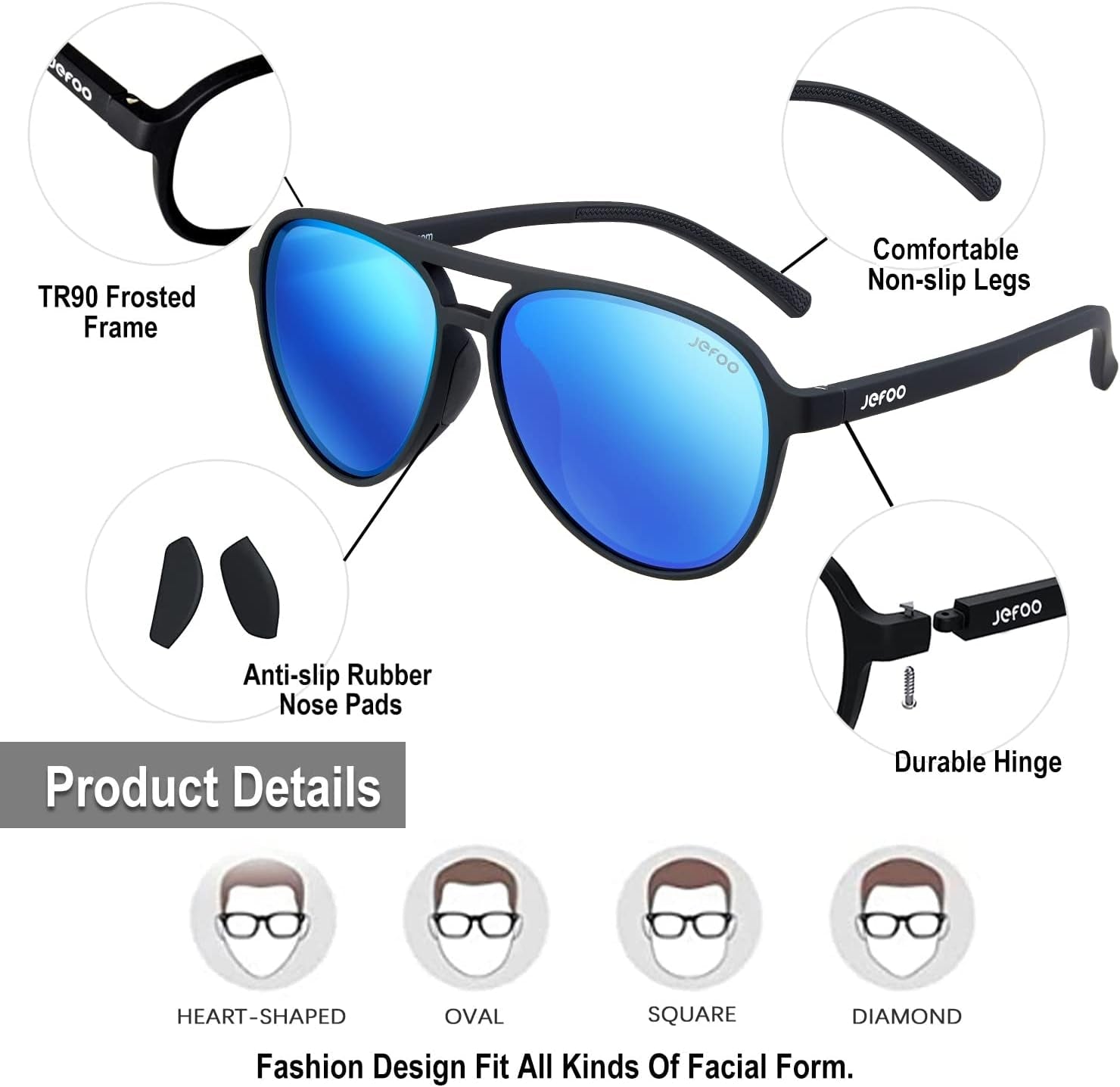 Polarized Aviator Sunglasses for Women Men Retro Trendy Sports Sunglasses for Outdoor UV400 Protection - WORLD TIME VISITS