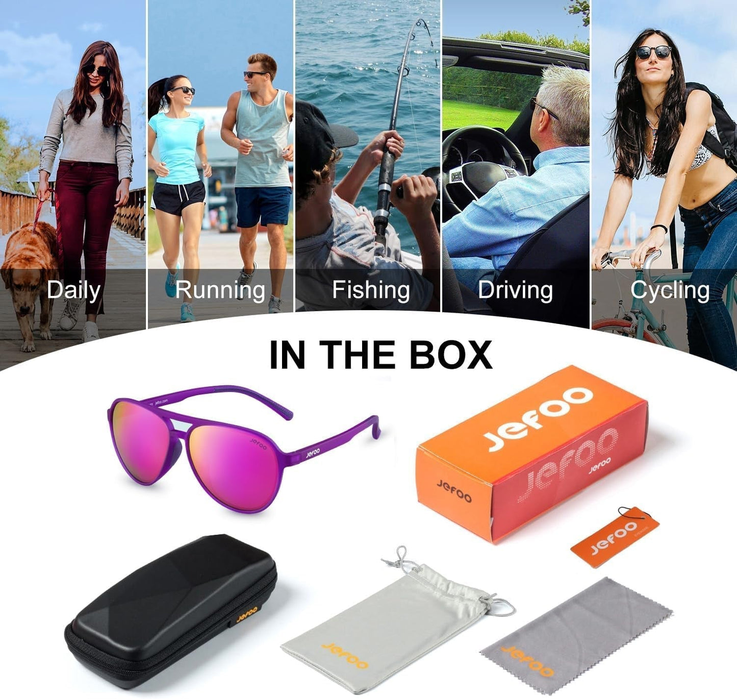 Polarized Aviator Sunglasses for Women Men Retro Trendy Sports Sunglasses for Outdoor UV400 Protection - WORLD TIME VISITS