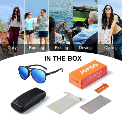Polarized Aviator Sunglasses for Women Men Retro Trendy Sports Sunglasses for Outdoor UV400 Protection - WORLD TIME VISITS