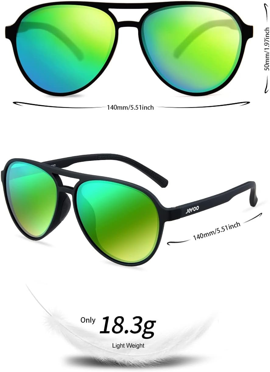 Polarized Aviator Sunglasses for Women Men Retro Trendy Sports Sunglasses for Outdoor UV400 Protection - WORLD TIME VISITS