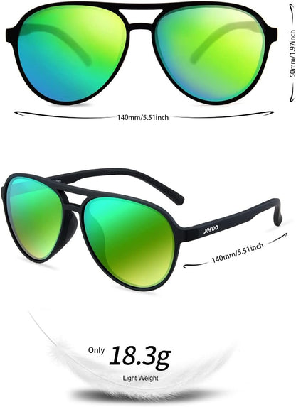 Polarized Aviator Sunglasses for Women Men Retro Trendy Sports Sunglasses for Outdoor UV400 Protection - WORLD TIME VISITS