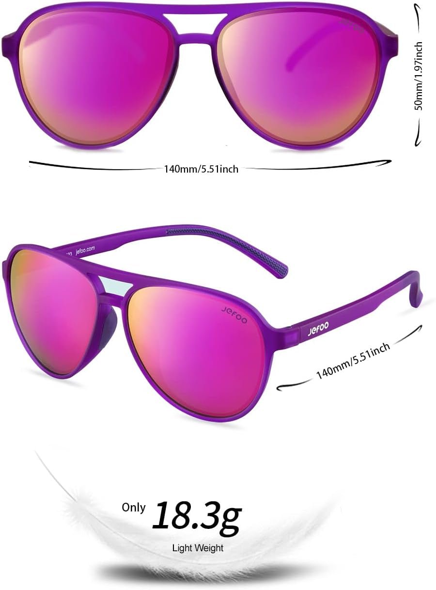 Polarized Aviator Sunglasses for Women Men Retro Trendy Sports Sunglasses for Outdoor UV400 Protection - WORLD TIME VISITS