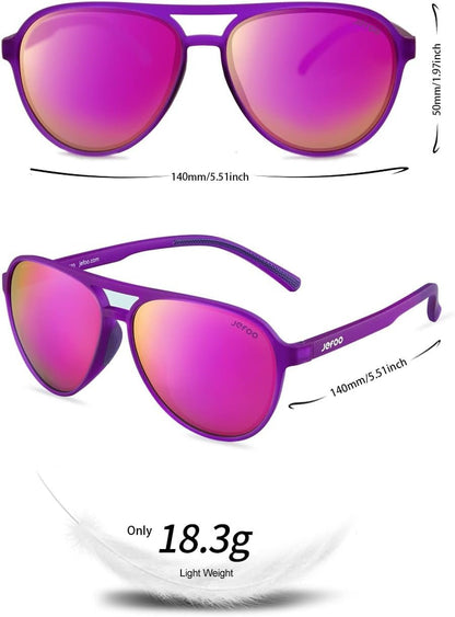 Polarized Aviator Sunglasses for Women Men Retro Trendy Sports Sunglasses for Outdoor UV400 Protection - WORLD TIME VISITS