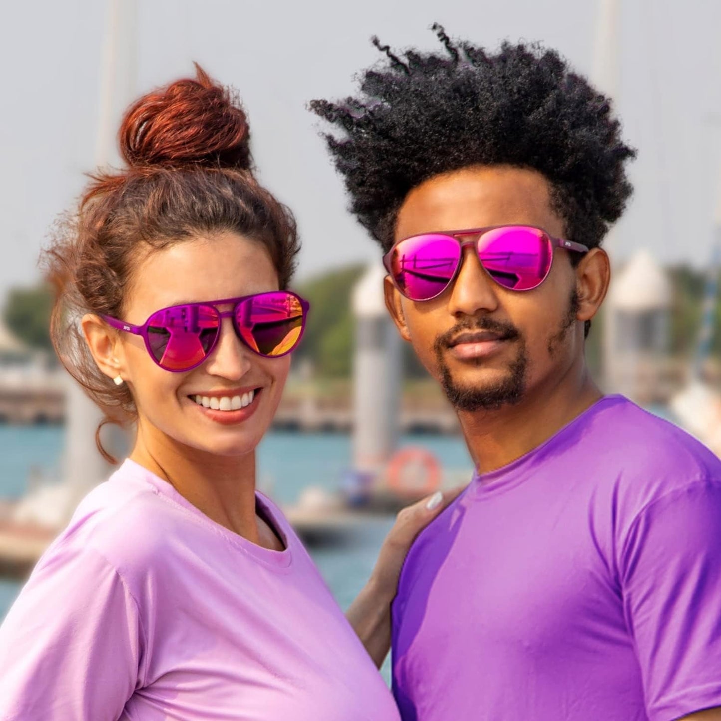 Polarized Aviator Sunglasses for Women Men Retro Trendy Sports Sunglasses for Outdoor UV400 Protection - WORLD TIME VISITS