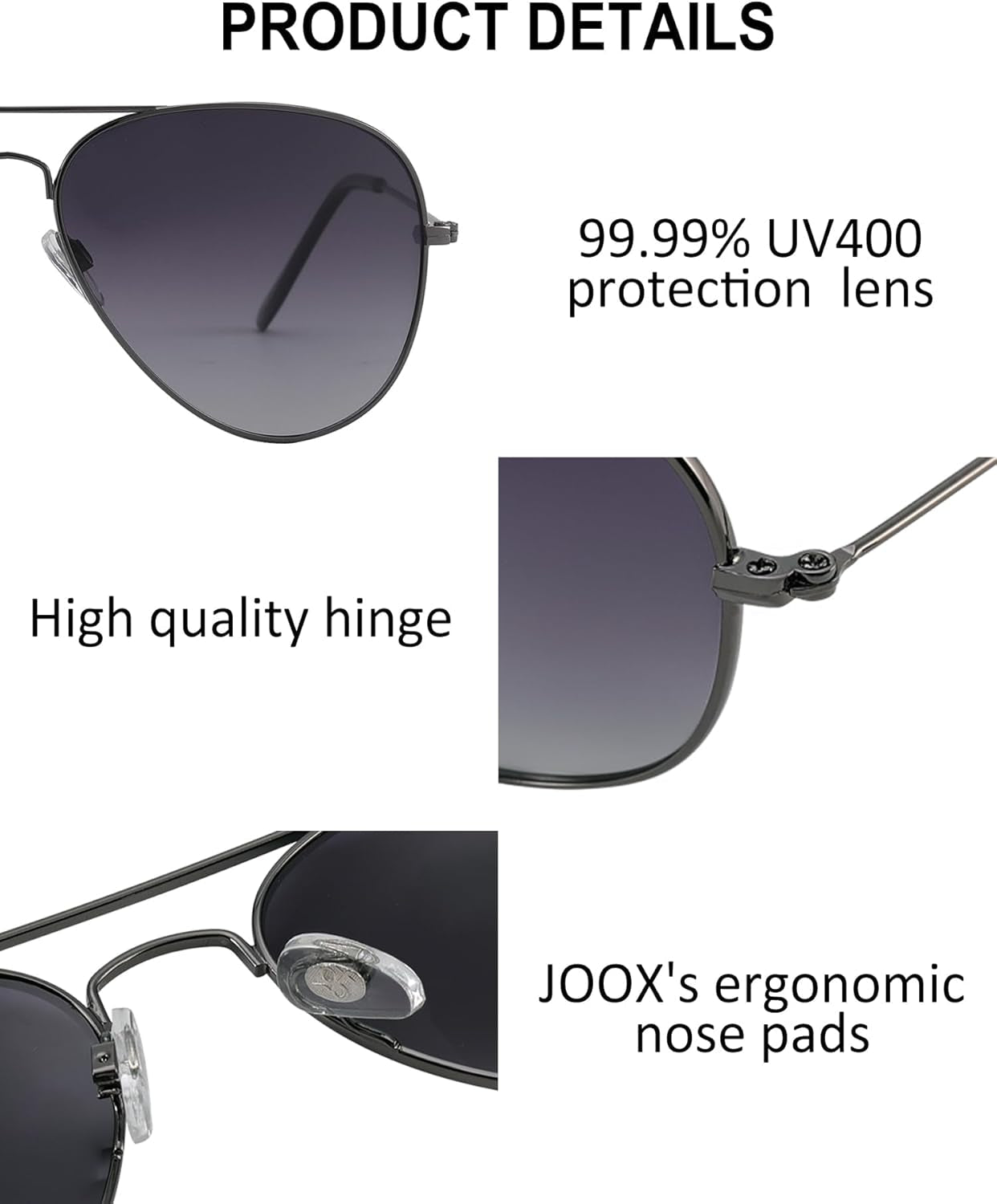 Polarized Aviator Sunglasses for Women Men, UV400 Protection Lens and Lightweight Metal Pilot Frame - WORLD TIME VISITS