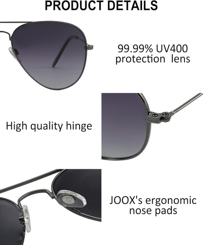 Polarized Aviator Sunglasses for Women Men, UV400 Protection Lens and Lightweight Metal Pilot Frame - WORLD TIME VISITS