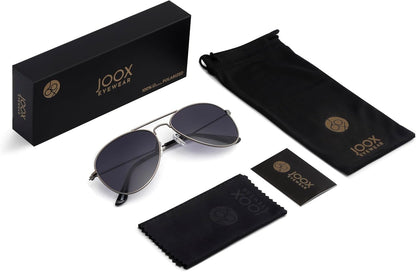 Polarized Aviator Sunglasses for Women Men, UV400 Protection Lens and Lightweight Metal Pilot Frame - WORLD TIME VISITS